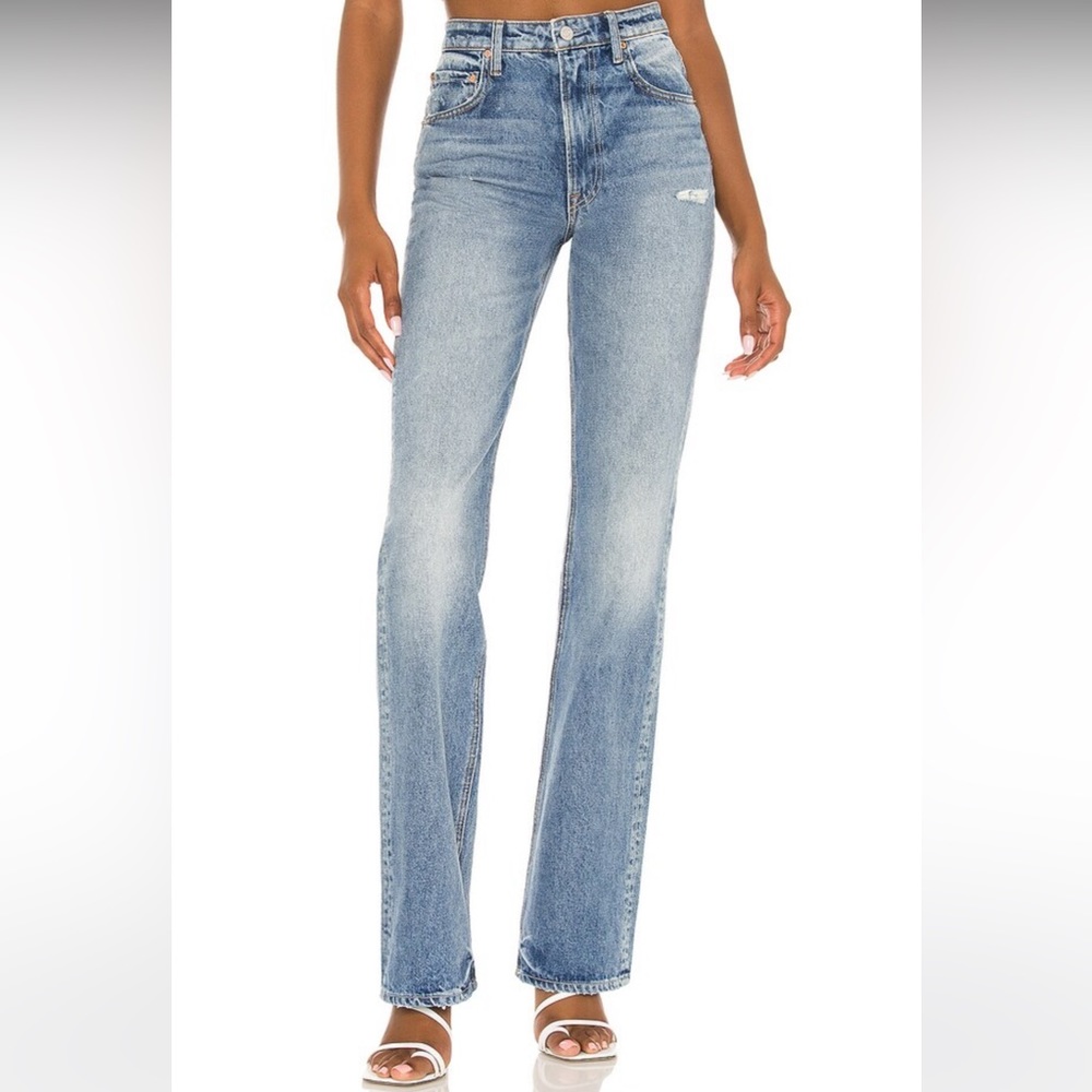Grlfrnd Melanie Hugh Rise Boot Cut in Catalina